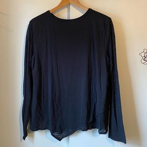 Lululemon Black Asymmetrical Long Sleeve Top Sheer